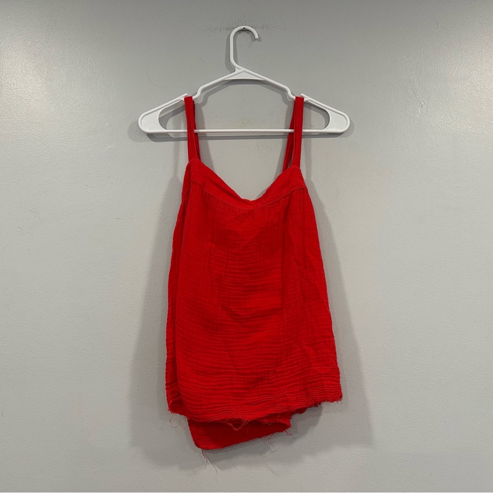 Michael Stars Red Gauze Tank Top Large L